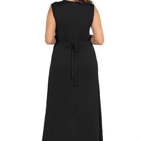 24seven Comfort Apparel Sleeveless Empire Waist Plus Size Maxi Dress