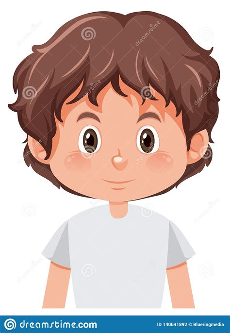 Young Boy With Brown Hair Stock Vector Illustration Of Clipart 140641892