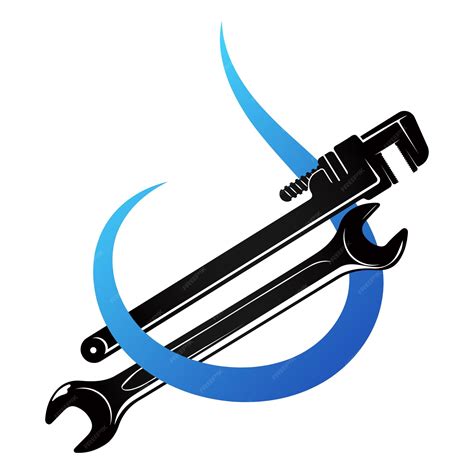 Premium Vector Plumbing Wrenches And Water Drop Silhouette Design For