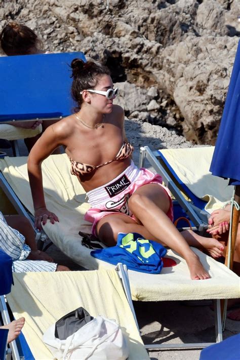 Dua Lipa In Bikini Top Sunbathing On Summer Holiday In Capri 08 29