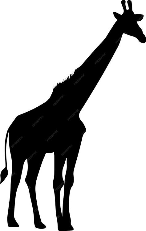 Premium Vector Giraffe Vector Silhouette Illustration Black Color