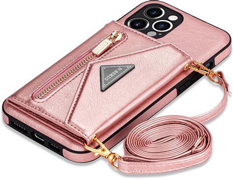 Szhaiyu Wallet Crossbody For Iphone 13 Pro Max Phone Case With Lanyard