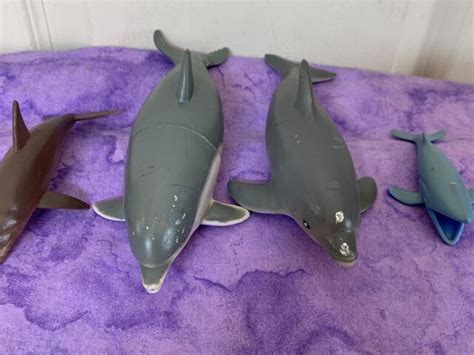 Lot Set Plastic Dolphins Toys Figures Ocean Sea Life Creatures Bath