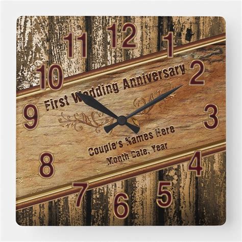 These wedding anniversary gift ideas are the perfect wa to say i love you, no matter if you're celebrating one, 10, 50 years and beyond. First Wedding Anniversary Gift for Husband, Clock | First ...