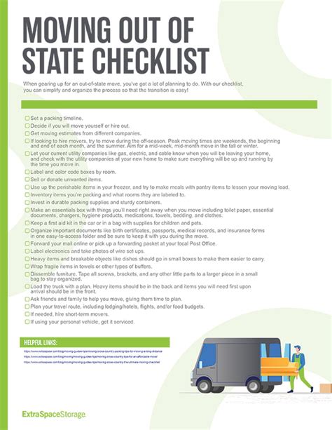 Moving Out Of State Checklist Printable