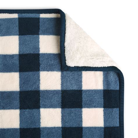 Better Homes And Gardens Printed Sherpa To Sherpa Throw Blanket Navy