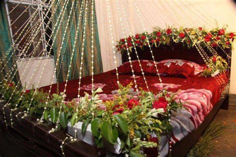 Honeymoon package honeymoon room decoration honeymoon. Beautiful Bridal Room Decoration Masehri With Flowers in ...