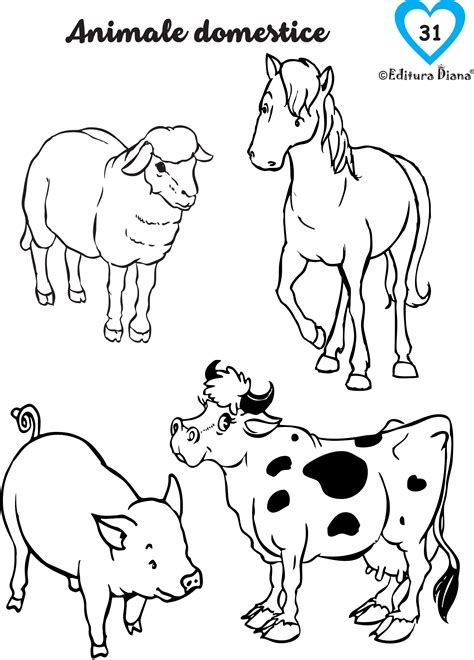 Planse De Colorat Pentru Copii Cu Animale Domestice Coloring Free To