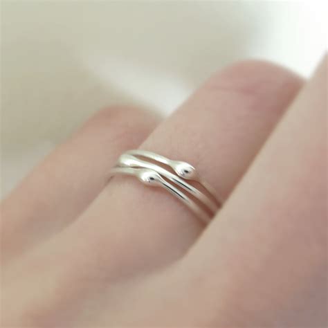 Rain Stacking Ring Set In Sterling Silver Set Of Three Elizabeth