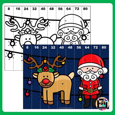 Christmas Math Puzzles Skip Counting Activity Made By Teachers