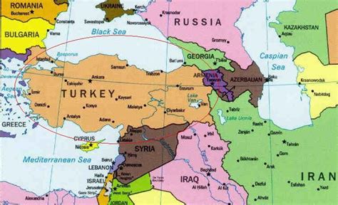 World Map Of Turkey And Surrounding Countries