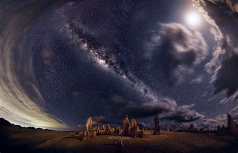 Hd Wallpaper West Australia National Park Nambung Night Sky Milky Way