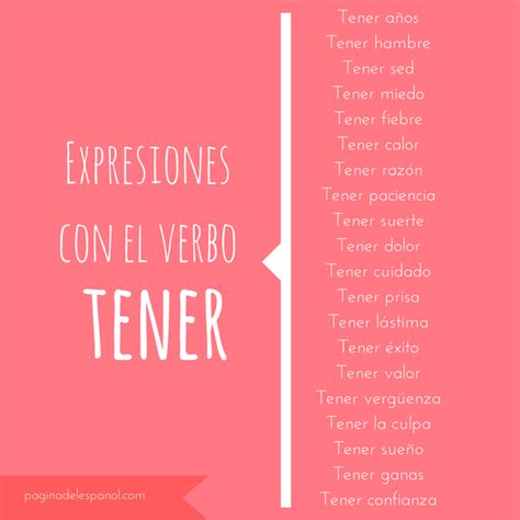 Expresiones Con El Verbo Tener La Página Del Español