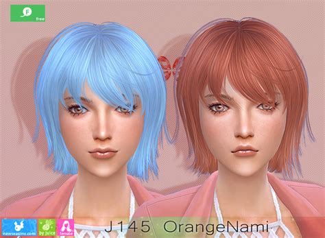 Sims 4 Hairs Newsea J141 Orange Nami Hair