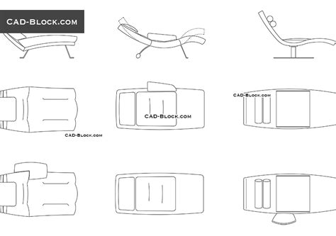 chaise 2d autocad