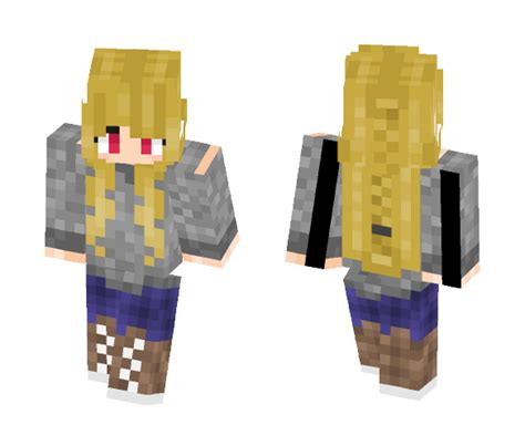 Download Blonde Girl In A Grey Hoodie Minecraft Skin For Free