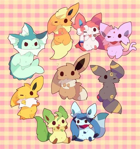 Chibi Eeveelutions Are So Comfy To Draw Pokemon Eeveelutions Cute