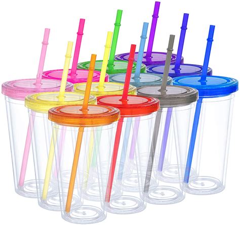 Wholesale Clear Insulated Tumblers With Colored Lids And Reusable