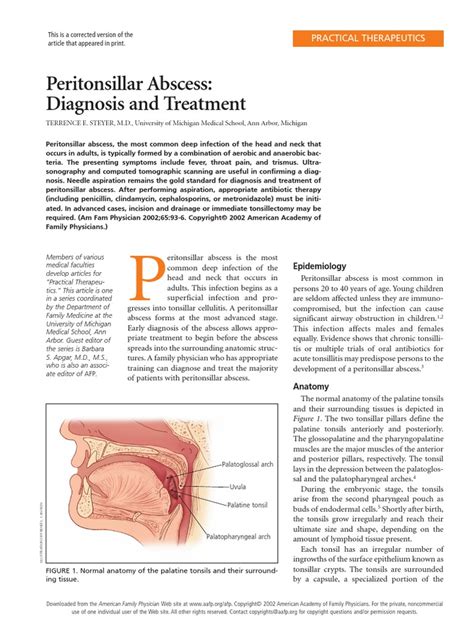 Peritonsillar Abscess Drainage Pdf Medical Ultrasound Streptococcus