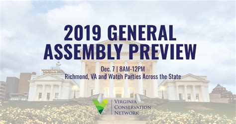 2019 General Assembly Preview Virginia Conservation Network