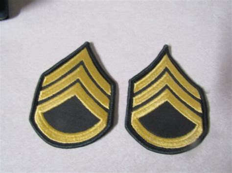 Military Patch Us Army Cloth Rank Set Of 2 Staff Sergeant E 6 Class A