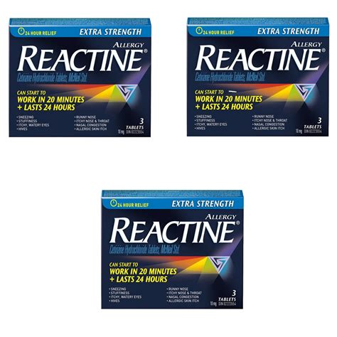 Reactine Tablets 10 Mg Extra Strength 3 Count Pack Of 3 Walmart Canada