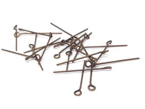 Iron Eye Pins 24x07mm Antique Copper Color 10 Grams 100 Pieces For