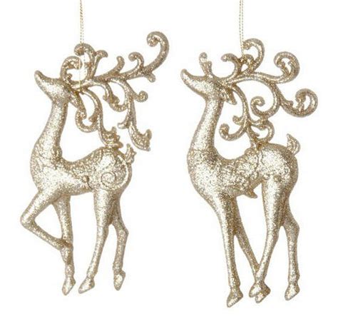 Platinum Deer With Curly Antlers Ornament Item 281550 The Christmas