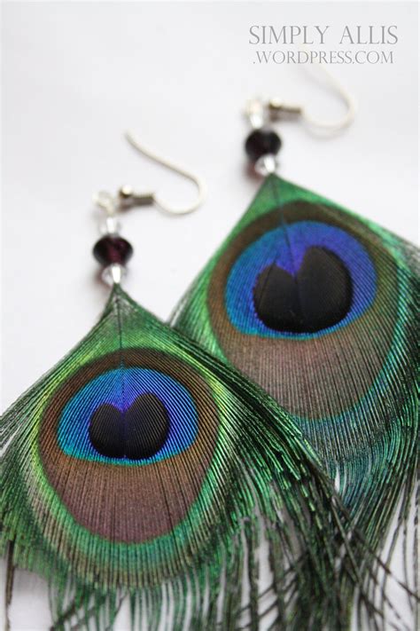 Peacock Feather Earrings DIY Feather Earrings Diy Feather Jewelry