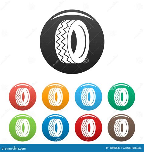 Round Tire Icons Set Color Vector Stock Vector Illustration Of Logo