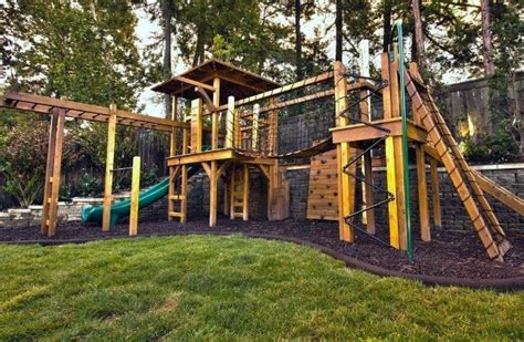 Large Wooden Play Area For Residential Yard Play Area