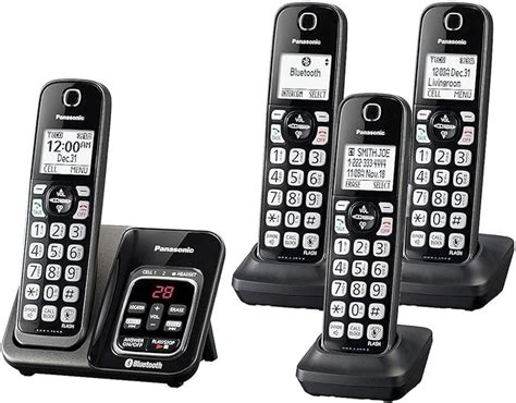 Panasonic Kx Tg744 Link2cell Cordless Bluetooth Landline Phone With