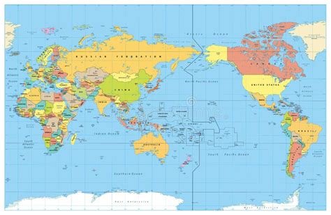 Political Map Of The World With All Continents Separated By Color