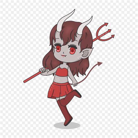 Female Devil White Transparent Female Devil Cute Cartoon Anime Image