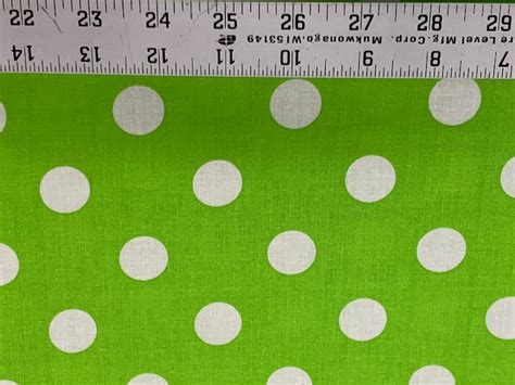 34 Lime Green Polka Dot Cotton Fabric Quilting Sewing Etsy