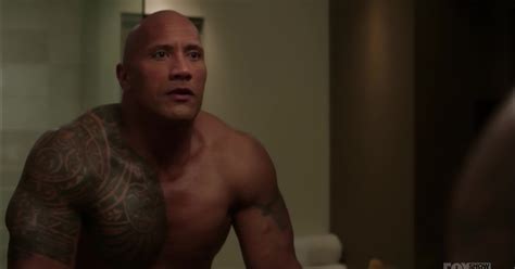Auscaps Dwayne Johnson Shirtless In Ballers Make Believe