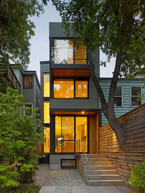What is the average height of a story? Narrow three-story house in Toronto by superkul ...
