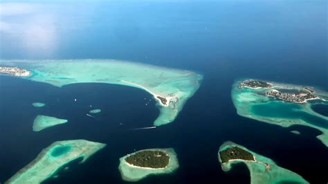 Maldives Islands And Resorts View From Sky Aerial View Youtube
