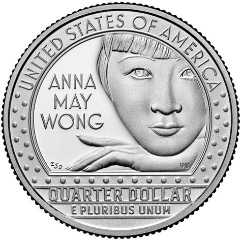 2022 American Women Quarters Coin Anna May Wong Proof Reverse Coin