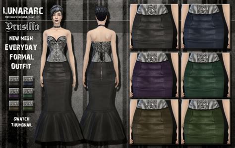 Drusilla Gothic Corset Dress Sims 4 Female Clothes