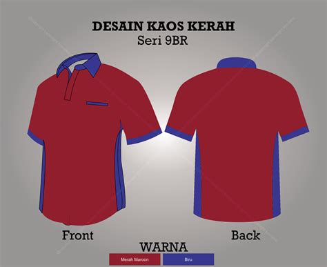 Desain Kaos Kerah Merah Dan Biru