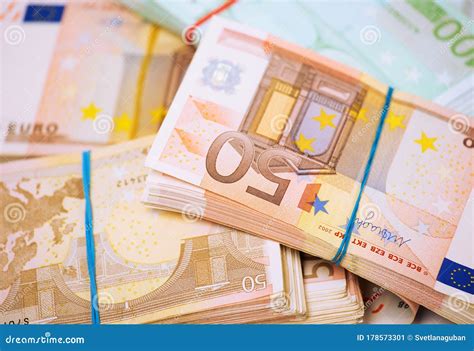 Euro Money Closeup Cropped Image Macro Photo Of European Union