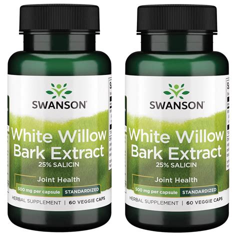 Swanson White Willow Bark Extract Mg Veg Caps Pack Walmart