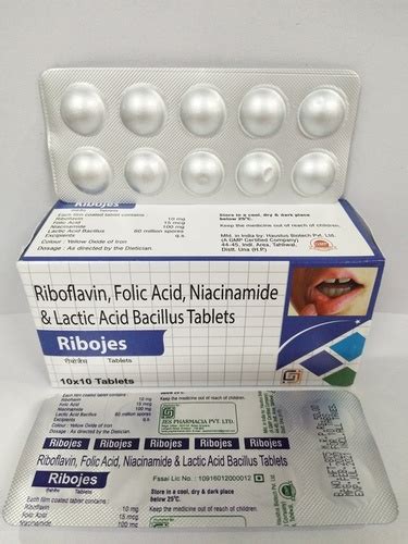 Riboflavin 10 Mg Folic Acid 15 Mg Niacinamide 100 Mg Lactic Acid Bacillus 60 Million