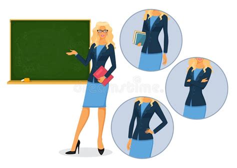 The Teacher At Blackboard Stock Vector Illustration Of Female 70877905