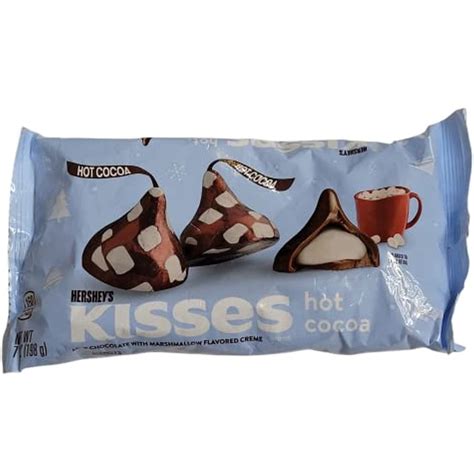 1 7oz 198g bag hersheys kisses hot cocoa milk chocolate marshmallow flavored creme holiday
