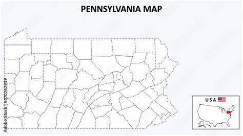 Plakat Pennsylvania Map State And District Map Of Pennsylvania