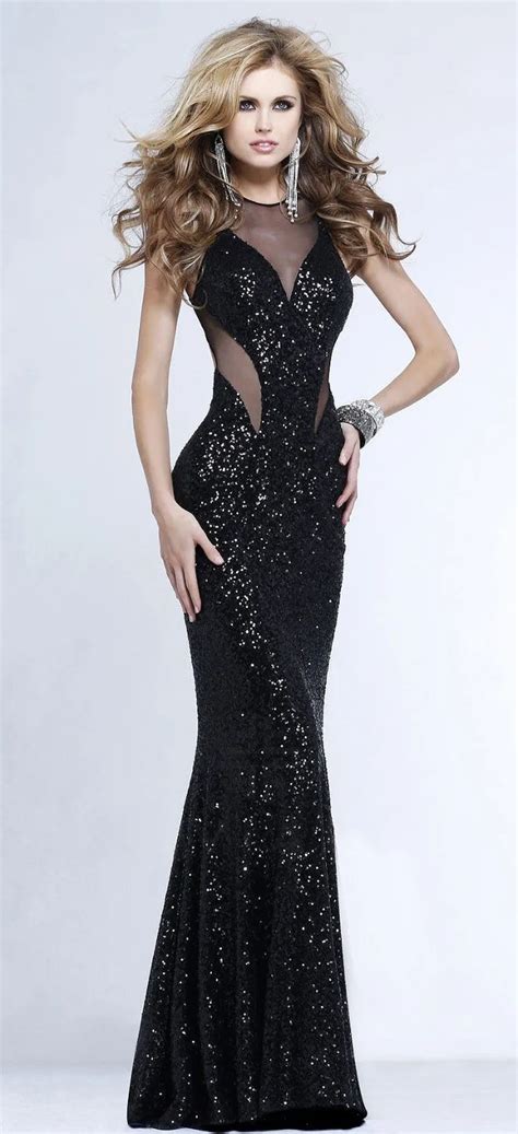 Bling Long Black Prom Dresses 2015 Mermaid Dress For Prom Sparkly Party Gowns Sexy Open Back