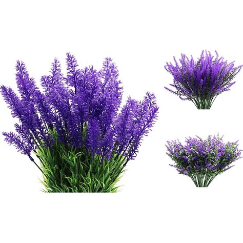 10 bundles artificial flowers lavender flowers outdoor uv resistant fake flowers no fade faux