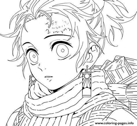 If the 'download' 'print' buttons don't work. Cute Tanjiro Kamado Demon Slayer Coloring Pages Printable